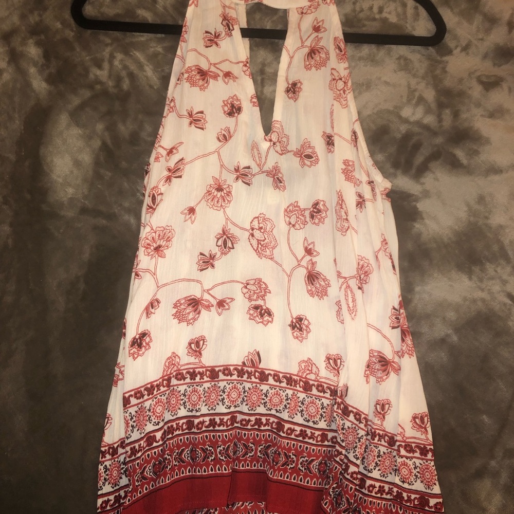 Beige and red halter